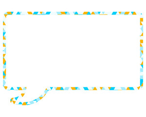 ステンドグラス風吹き出し　三角形模様　四角形