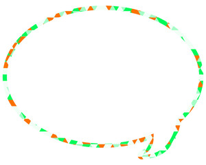 ステンドグラス風吹き出し　三角形模様　丸形
