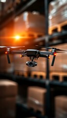 Drone in a warehouse