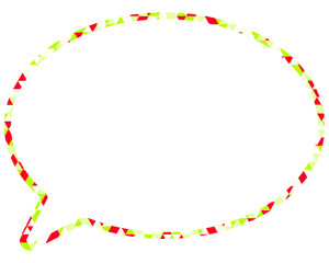 ステンドグラス風吹き出し　三角形模様　丸形