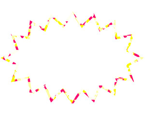 ステンドグラス風吹き出し　三角形模様　細長いギザギザした形