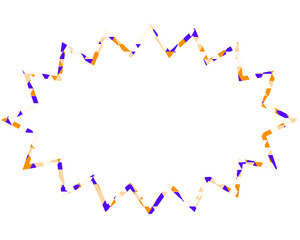 ステンドグラス風吹き出し　三角形模様　細長いギザギザした形
