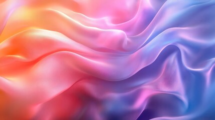 Colorful silk waves, studio, background blur, textile design