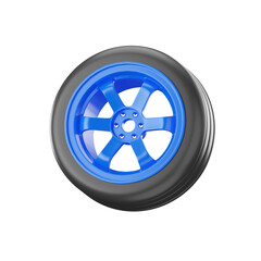 Obraz premium Rim Tires 3D Icon, Automotive 3D Part. Car Garage 3D Illustration