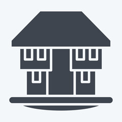 Icon Bungalow. related to House symbol. glyph style. design editable