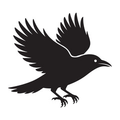 Crow bird Vector Black silhouettes, Simple Design vector icon with white background