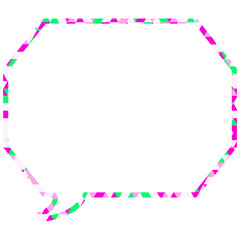 ステンドグラス風吹き出し　三角形模様　角のある八角形