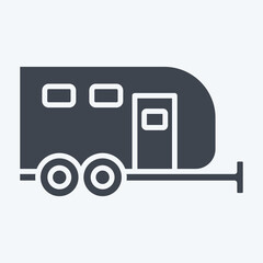 Icon Caravan. related to House symbol. glyph style. design editable