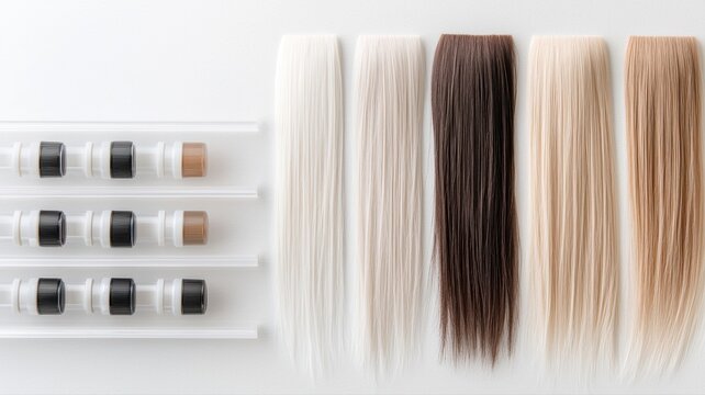 Hair Extension Color Samples: Blonde, Brown, and White Strands hair extensions color samples fashion