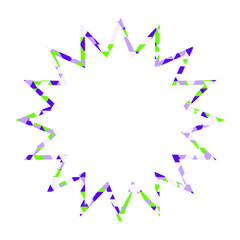 ステンドグラス風吹き出し　三角形模様　ギザギザした形
