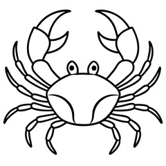Modern One-Line Art Crab Vector