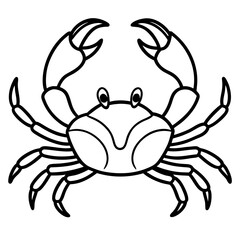 Modern One-Line Art Crab Vector