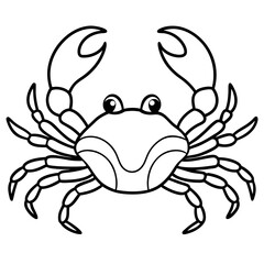 Modern One-Line Art Crab Vector