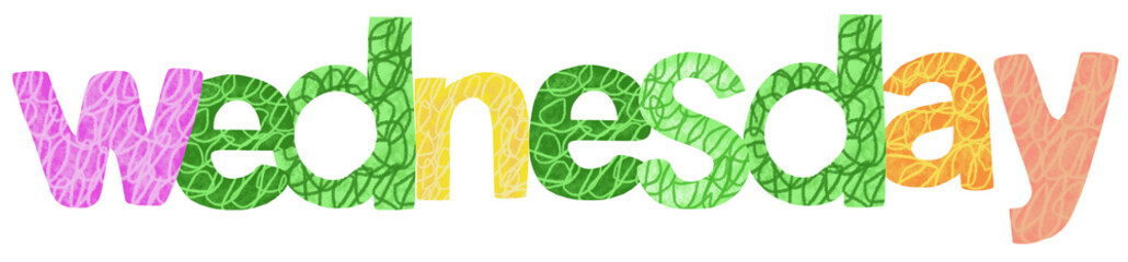 colorful alphabet text wednesday