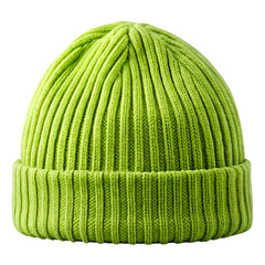 Lime classic knit woven cuffed isolated on transparent background
