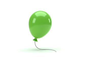 sad face green 3d balloon character icon