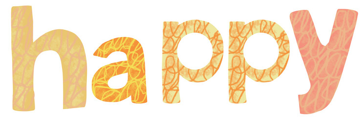 colorful alphabet text happy