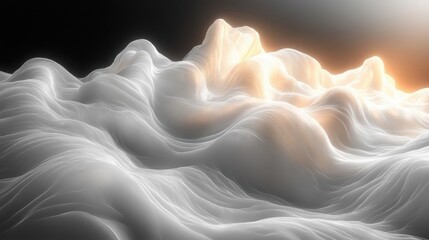 Obraz premium Abstract White Mountain Landscape With Textured Surface and Soft Lighting Rendering