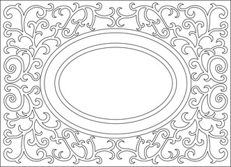 Vector sketch illustration silhouette design decoration ornament background pattern carving classic vintage abstract modern