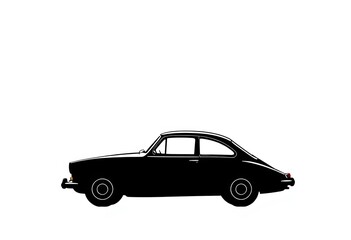 Obraz premium Simple black silhouette of a classic car icon on a white background, silhouette, design