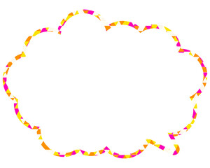 Fototapeta premium ステンドグラス風吹き出し 三角形模様 丸みのある雲形