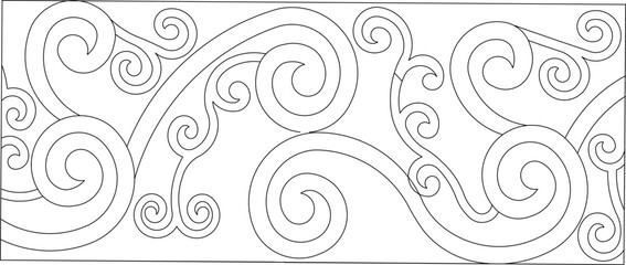 Vector sketch illustration silhouette design background pattern carving decoration classic vintage