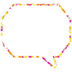 ステンドグラス風吹き出し　三角形模様　角のある八角形