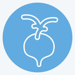 Icon Radish. related to Fruits and Vegetables symbol. blue eyes style. editable