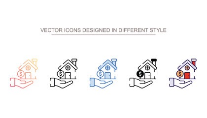 Property Loan icon design with white background stock illustration
