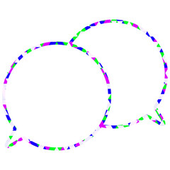 ステンドグラス風吹き出し　三角形模様　重なる会話
