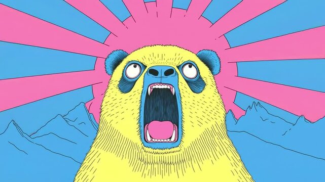 面白パンダのアニメーション