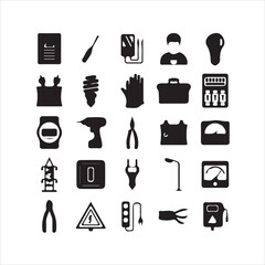 Comprehensive Set of Electrical Tools and Equipment Icons