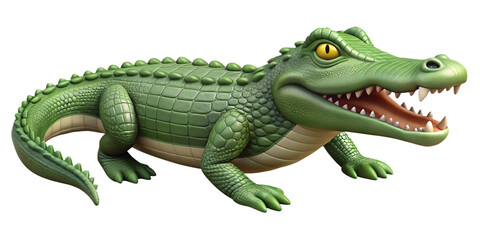 3d rendering crocodile on transparent background