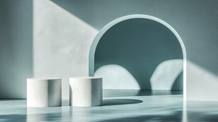 Minimalist abstract shapes with subtle gradients