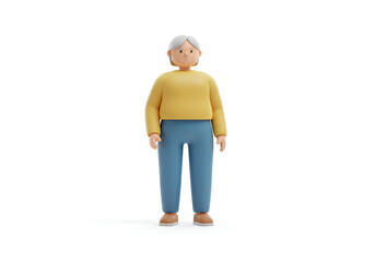 casual 3d senior elderly woman standing icon