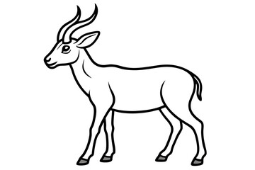 Elegant Markhor Line Art