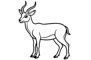 Elegant Markhor Line Art