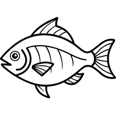 One-Line Piranha Vector Artwork