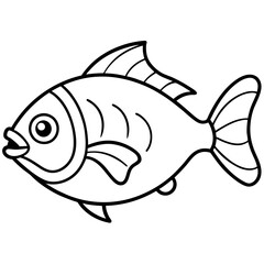 One-Line Piranha Vector Artwork