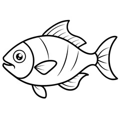 One-Line Piranha Vector Artwork