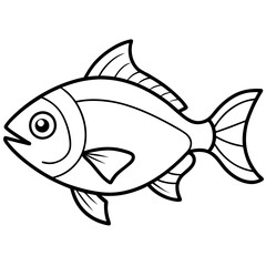 One-Line Piranha Vector Artwork