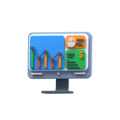 computer with chart on screen