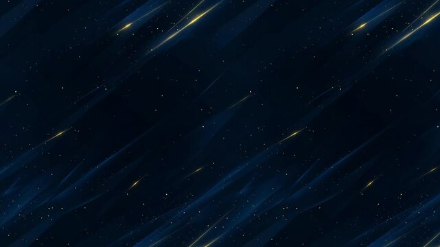 Abstract Dark Blue and Gold Streaks Looped Animation Background