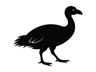 Black dodo vector illustration isolated on white wildlife