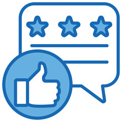 Feedback Blue White Icon