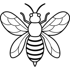 Simple Bee Sketch Vector