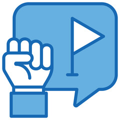 Advocacy Blue White Icon