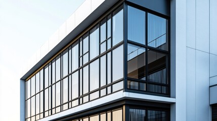 Obraz premium Modern office building exterior with large windows
