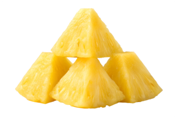 Pineapple slice isolated on transparent background