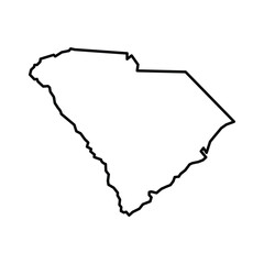 South Carolina State Outline Vector Map